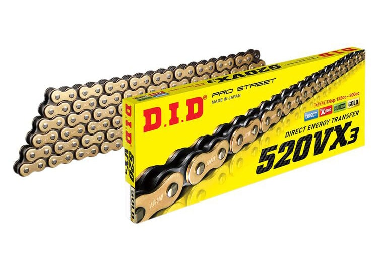 Chain, DID 520VX3 X-Ring 130 Link, Gold