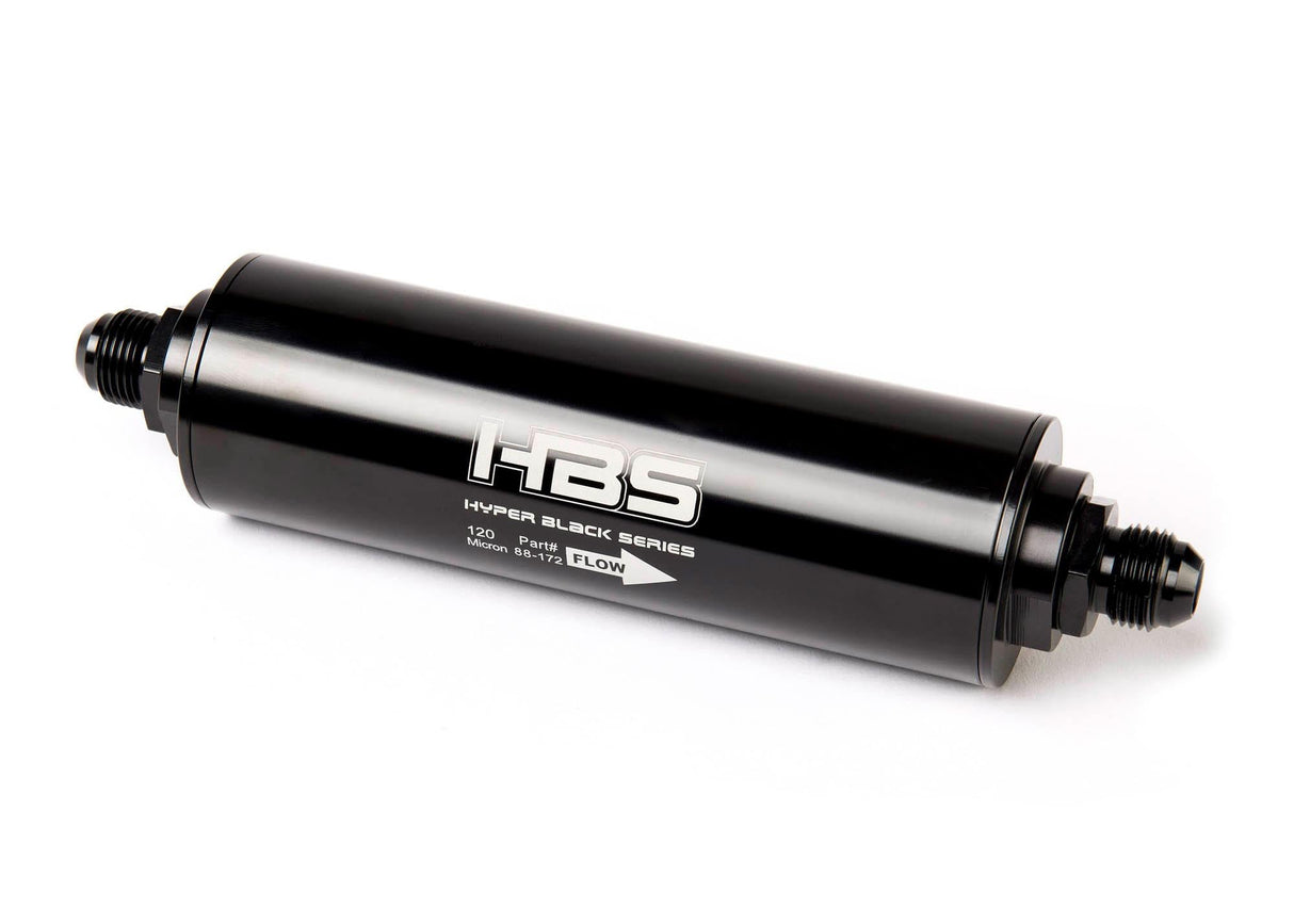 120 Micron Pro Full Stainless Element Fuel Filter -6AN, Methanol Compatible