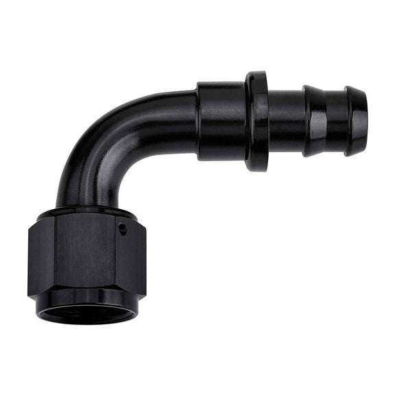 90 Black PushLoc Hose End