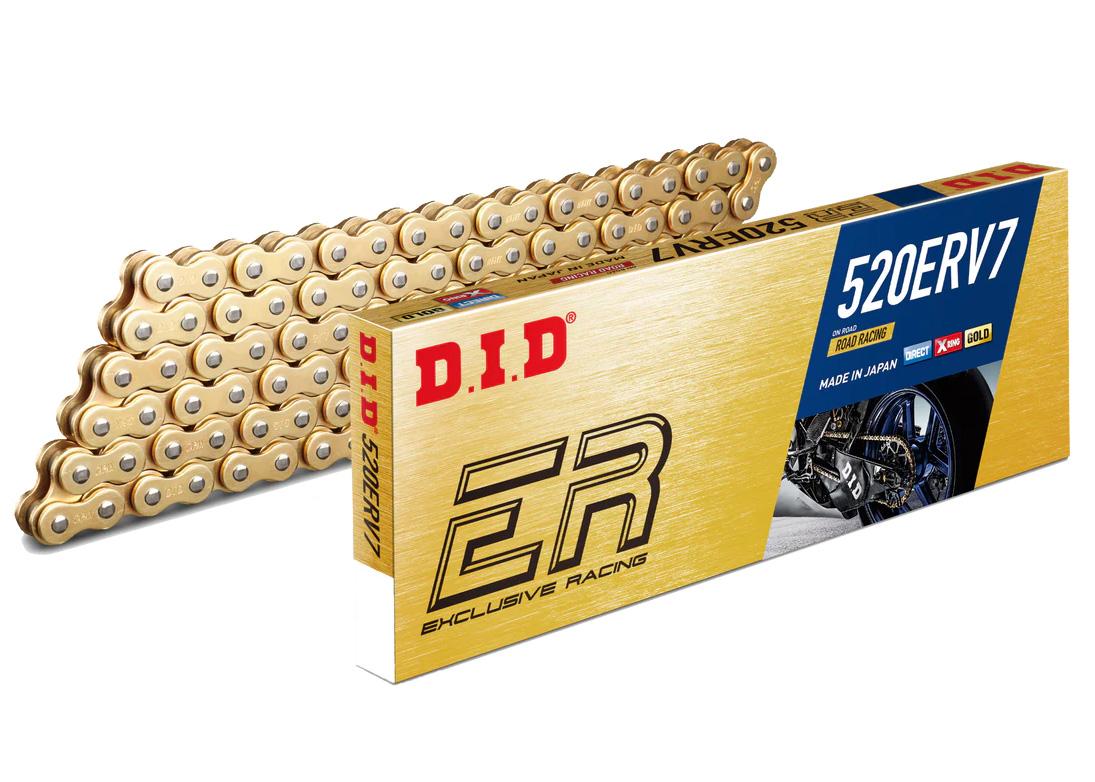 DID 520ERV7 Gold X-Ring Chain, 130 Link