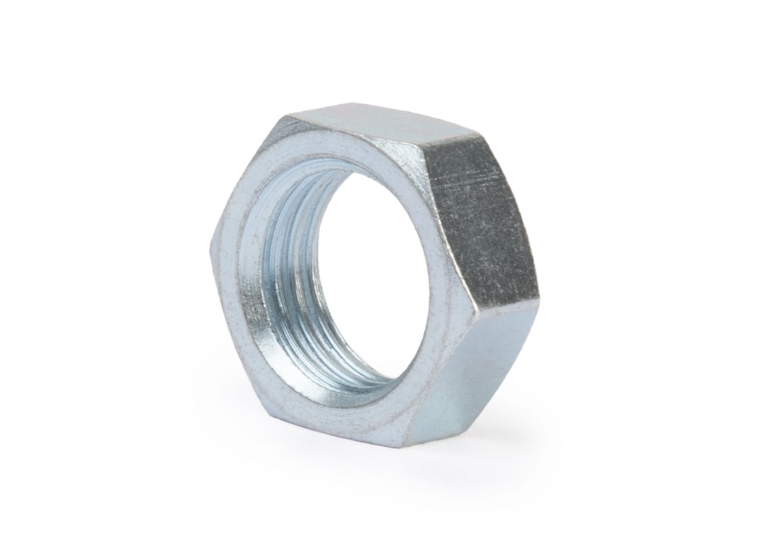 7/16" Small Hex Right Hand Jam Nut, Plated Steel